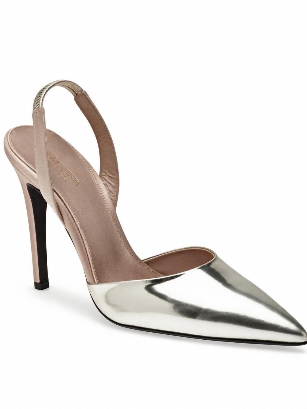 Giambattista Valli gold high heels Leather Slingback Stiletto Heels